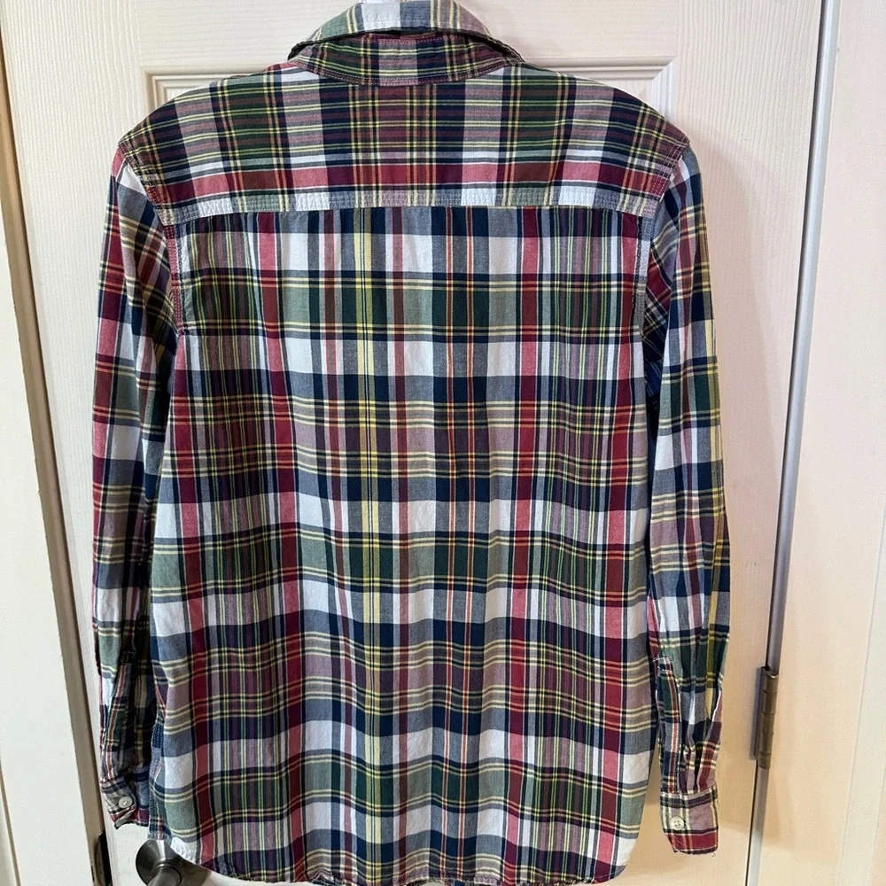 Ralph Lauren Vintage Polo Teen Boy Classic Madras Plaid Button Down Shirt